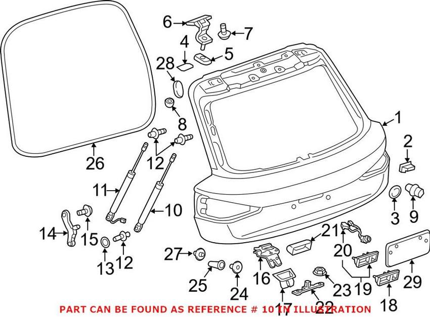 Audi Hatch Lift Support - Rear 8U0827552B